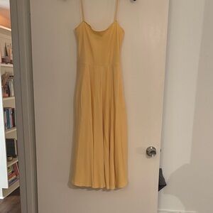 Reformation Sunny Yellow Midi Dress with Pockets
